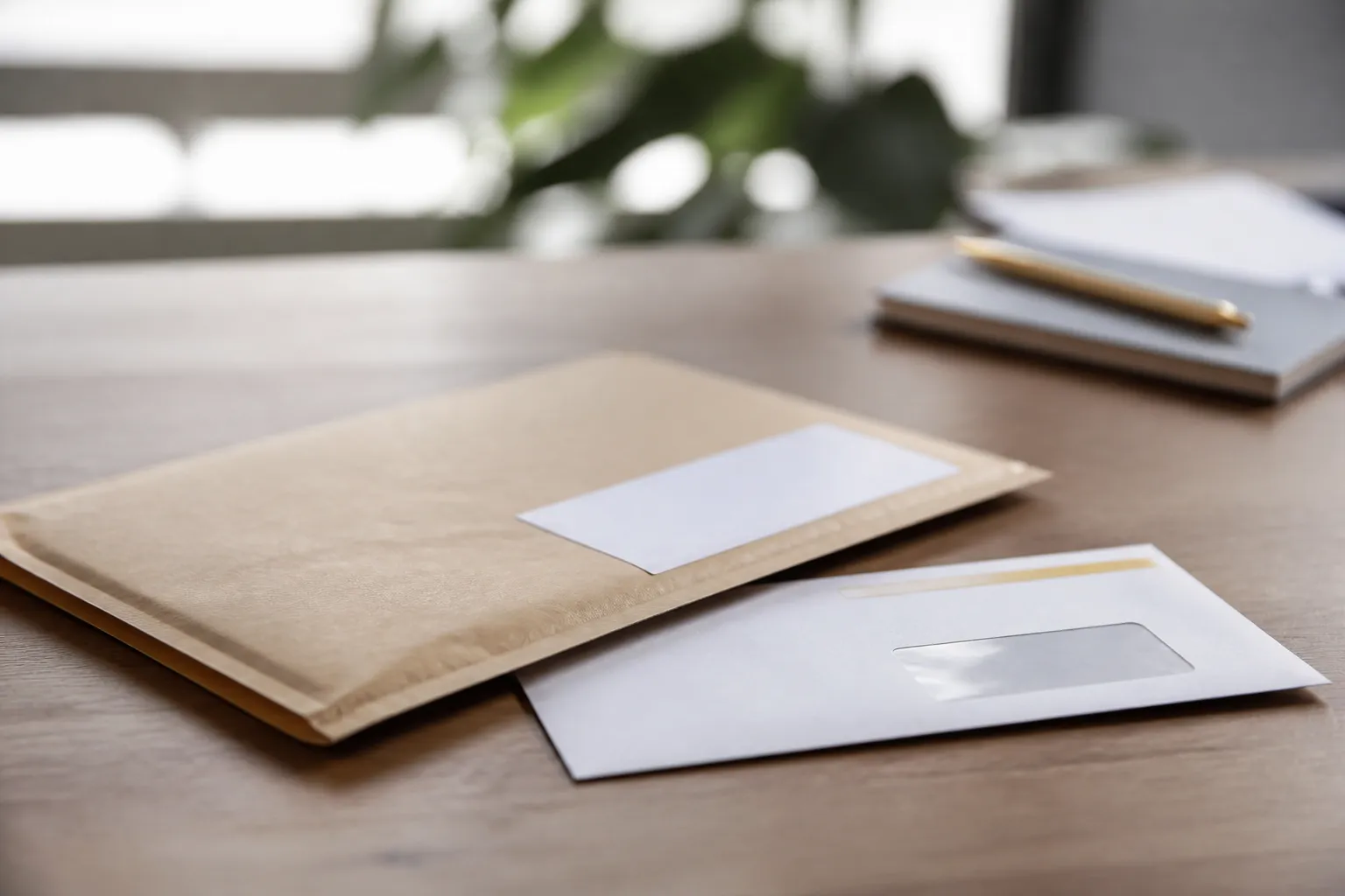 Lettre recommandee et accuse de reception poses sur une table