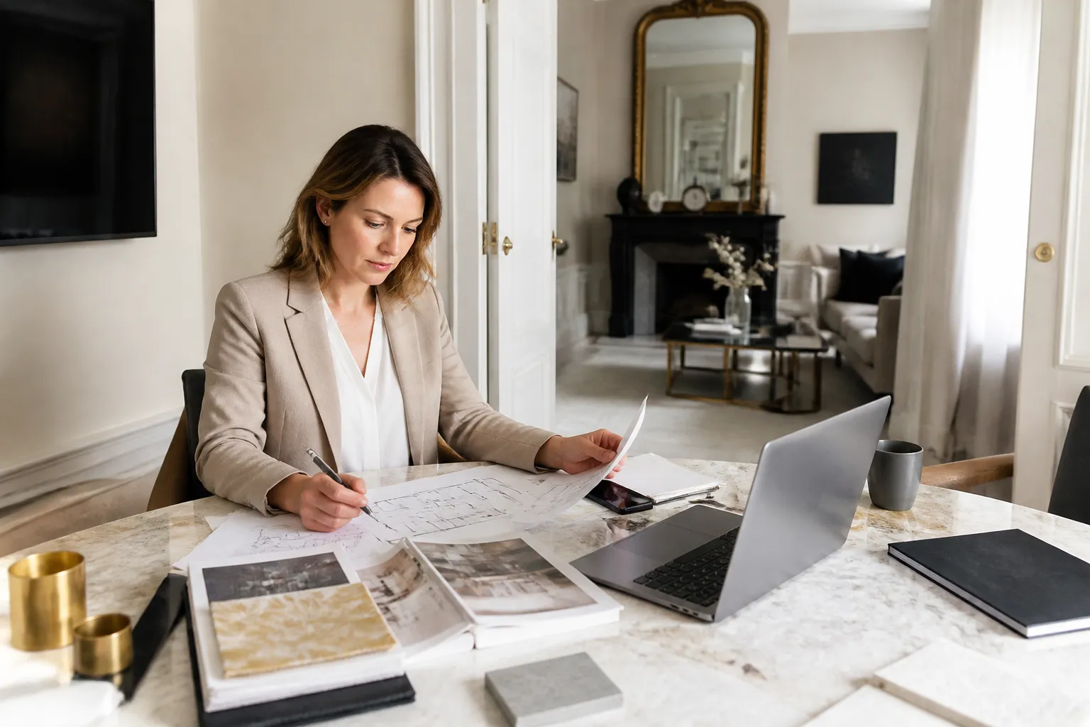 Conseillere Check my House preparant un devis d expertise