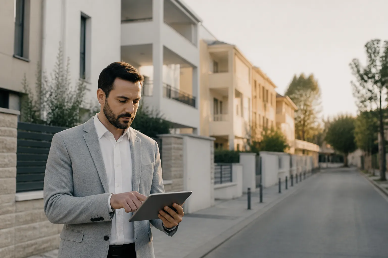 Expert en batiment etudiant les plans d un logement a Bron