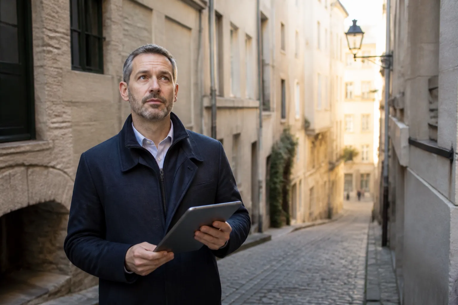 Expert en batiment etudiant les plans d un logement a Lyon 1er
