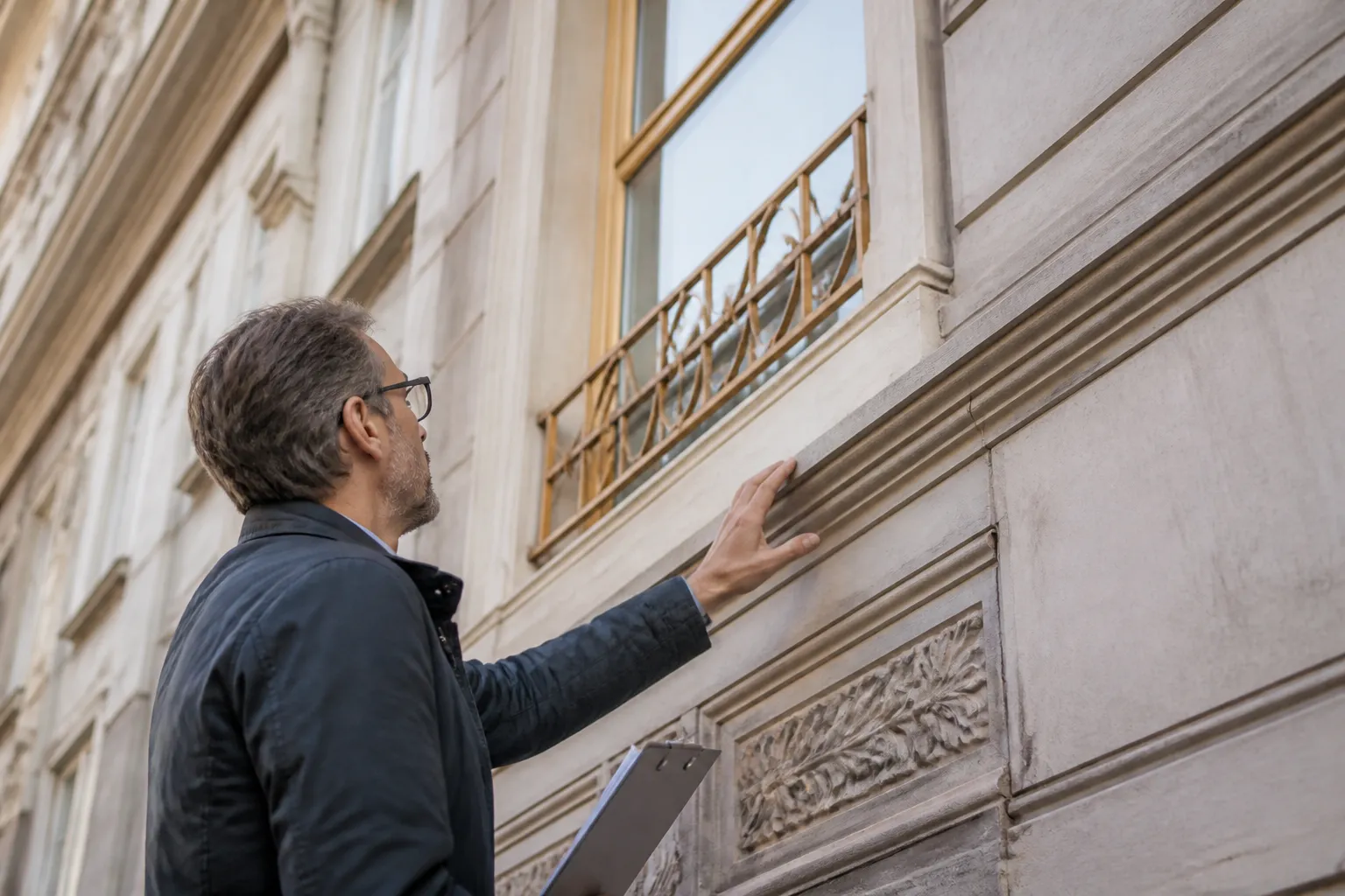 Expert en batiment etudiant les plans d un logement a Lyon 4e
