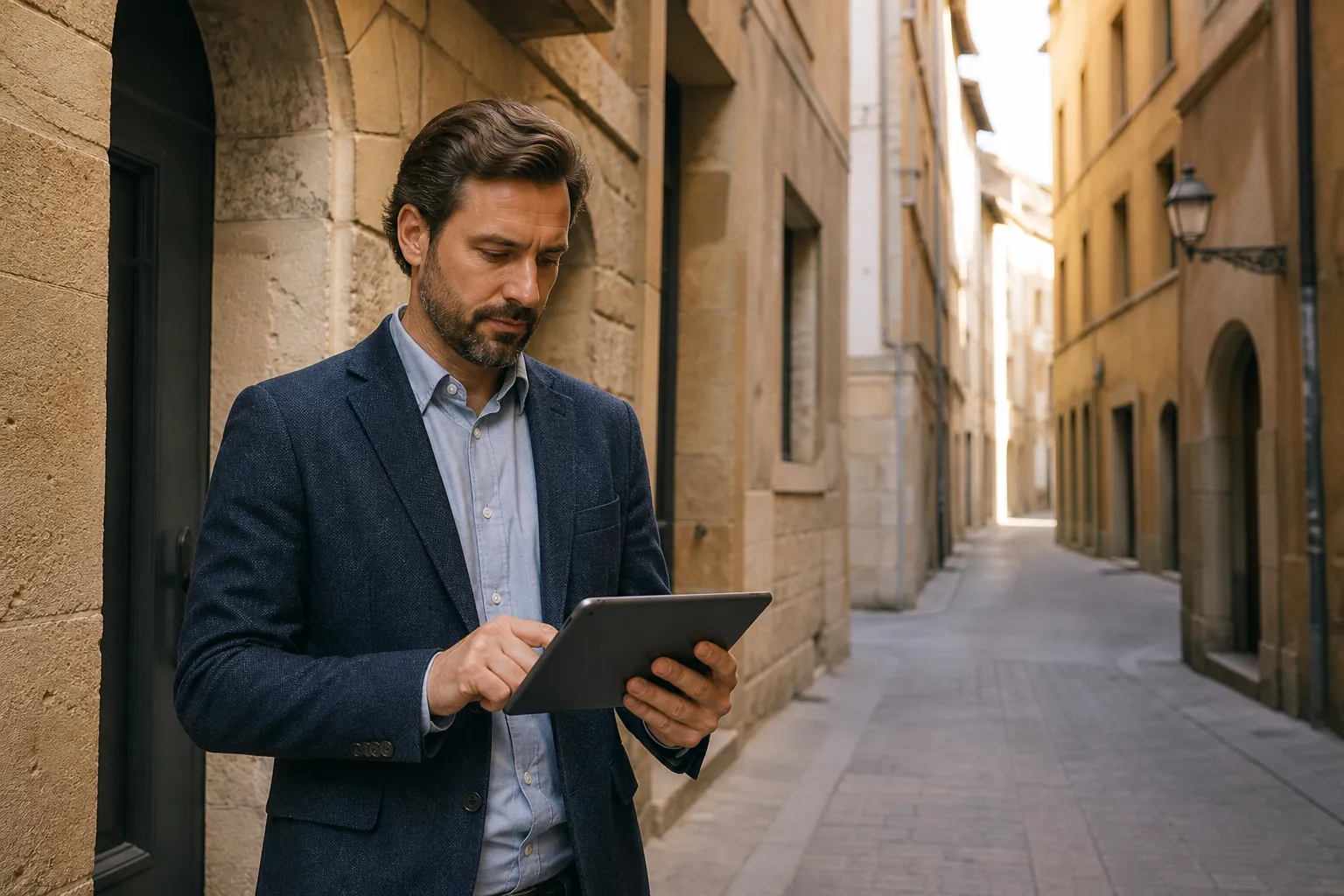 Expert en batiment etudiant les plans d un logement a Lyon 5e