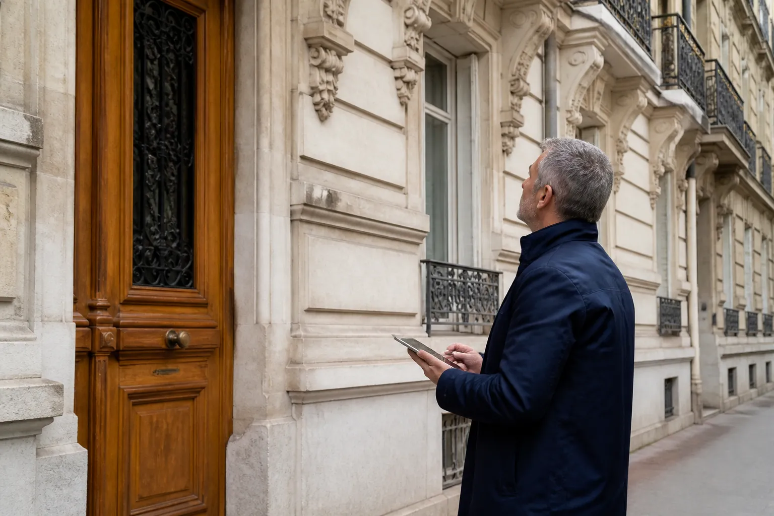 Expert en batiment etudiant les plans d un logement a Lyon 6e