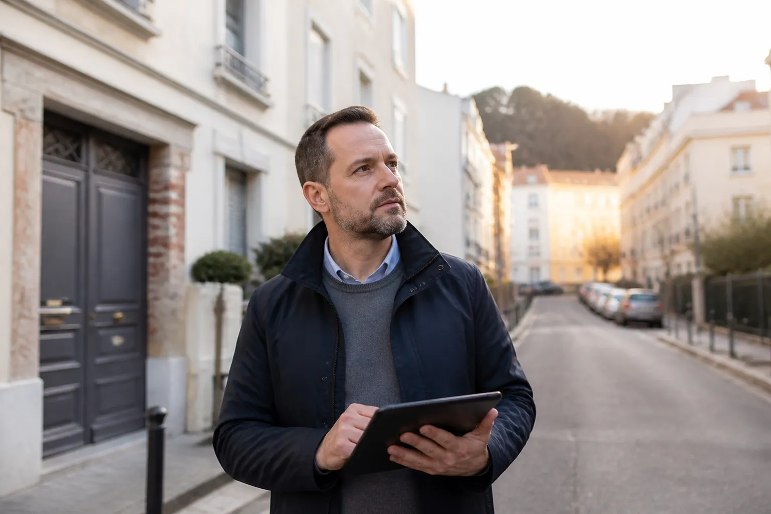 Expert en batiment etudiant les plans d un logement a Lyon 9e