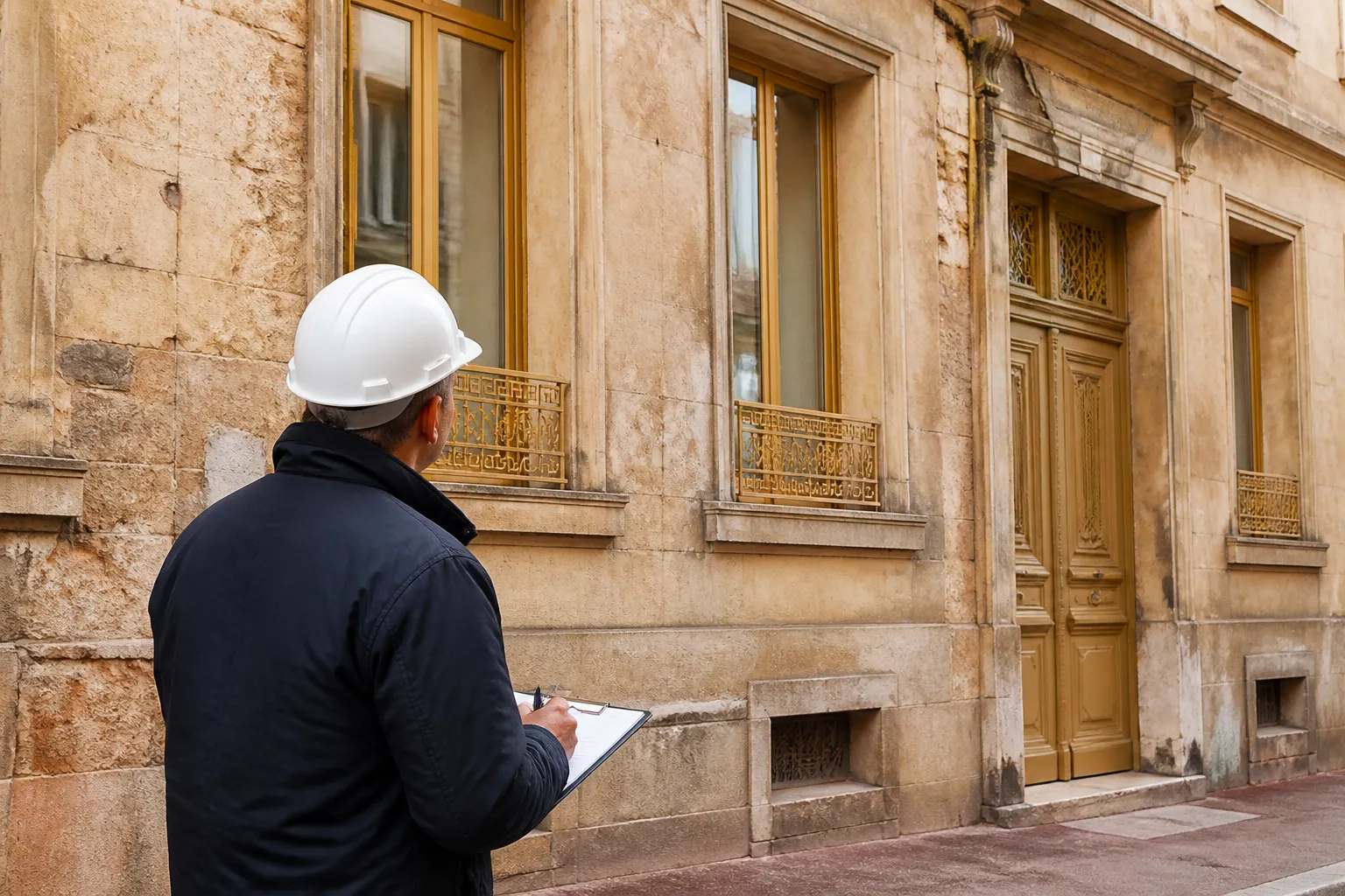 Expert en batiment etudiant les plans d un logement a Oullins-Pierre-Bénite
