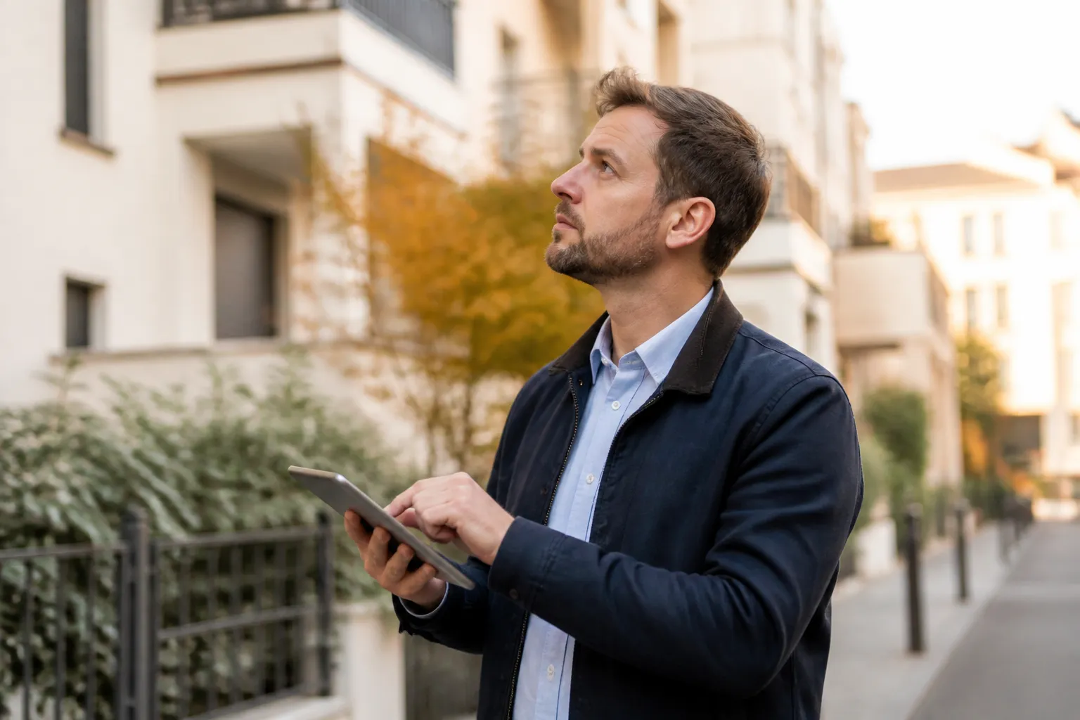 Expert en batiment etudiant les plans d un logement a Villeurbanne