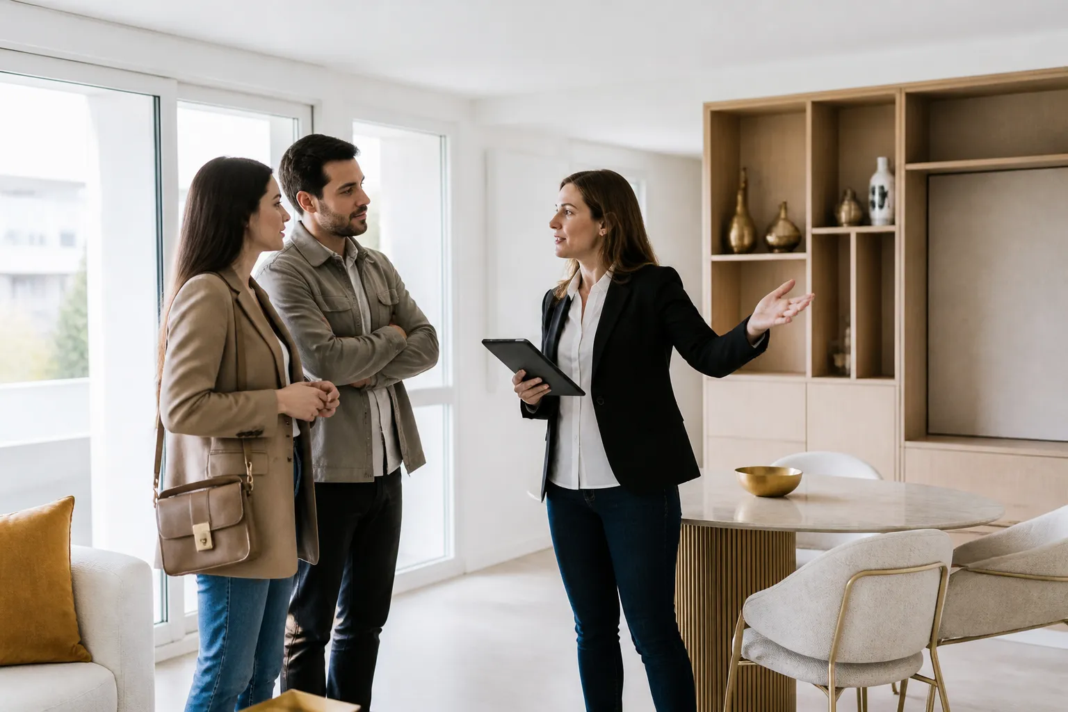 Expert et acquereurs dans un appartement neuf a Décines-Charpieu