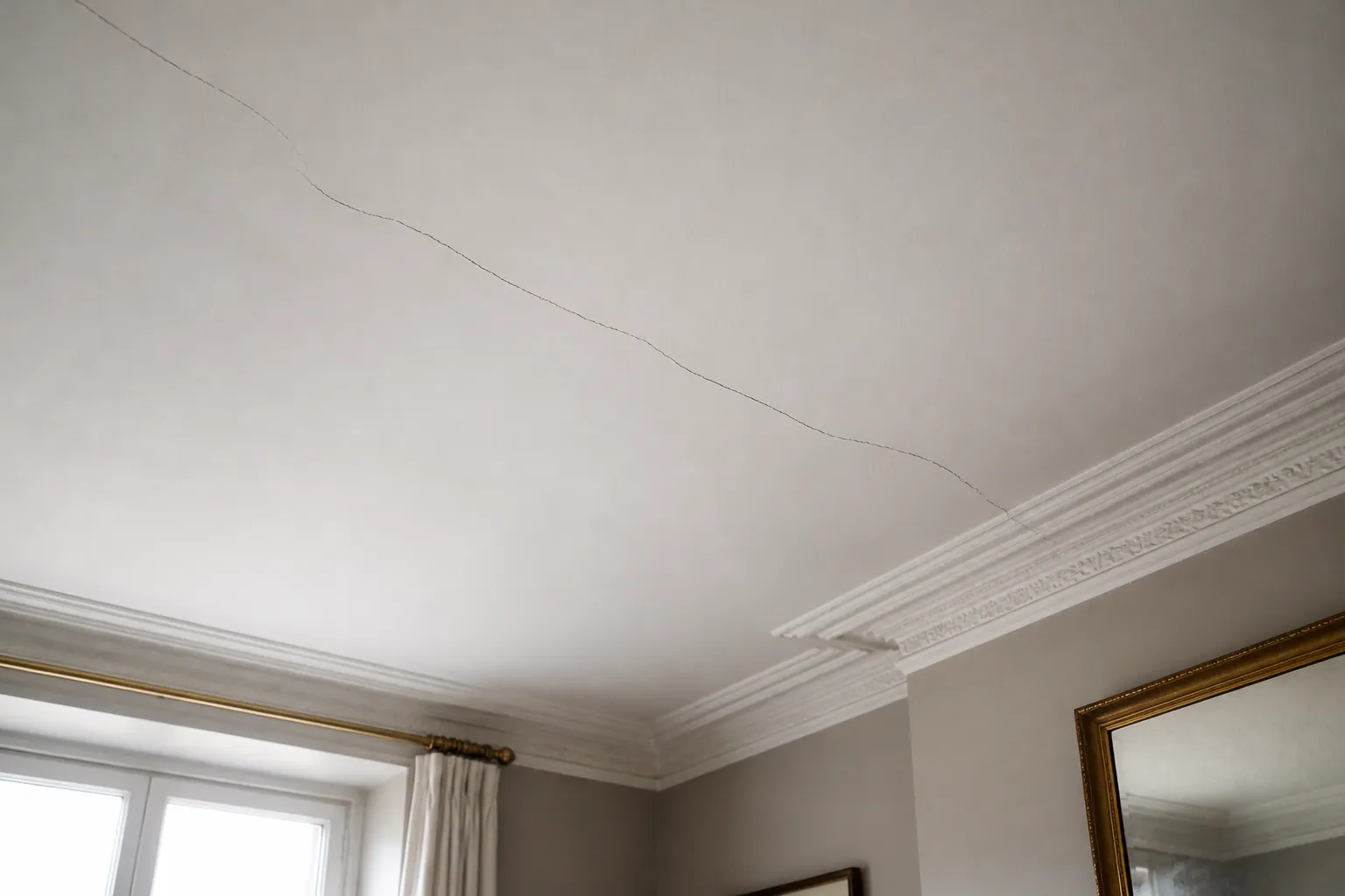 Fissure sur une moulure de plafond a Vénissieux