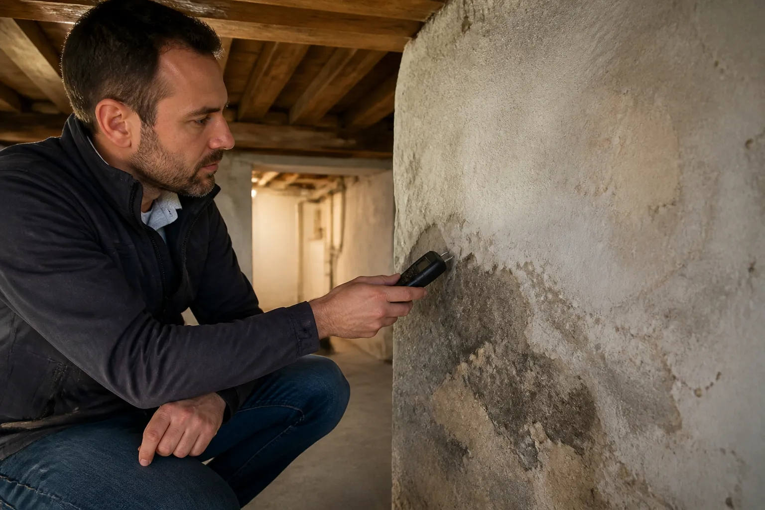 Condensation sur une vitre dans un logement de Bron