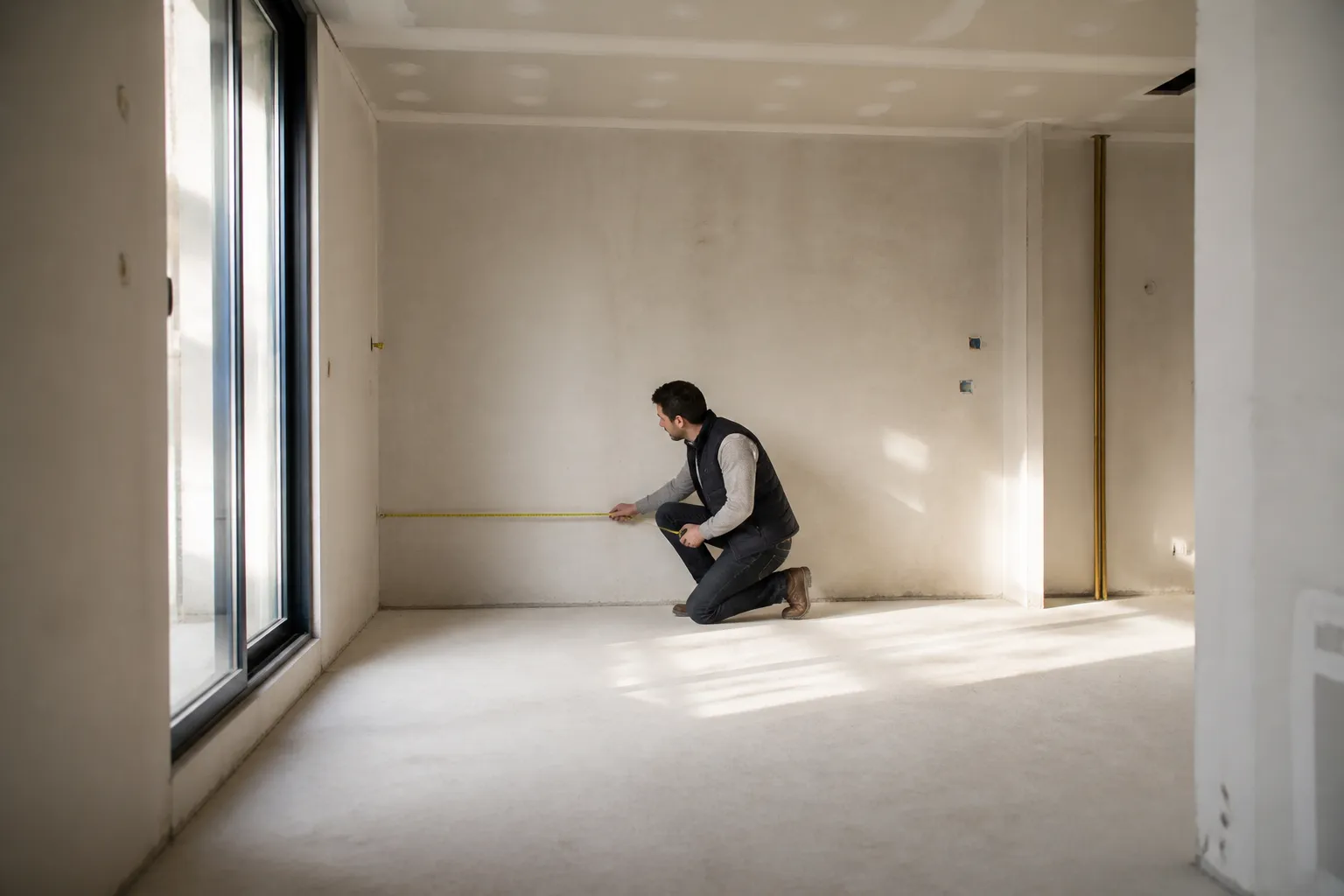 Cloisons en plaques de platre dans un appartement neuf a Villeurbanne