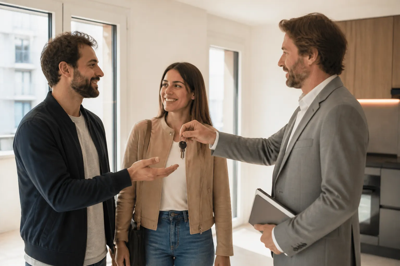 Remise des cles d un appartement neuf avec un expert a Vaulx-en-Velin