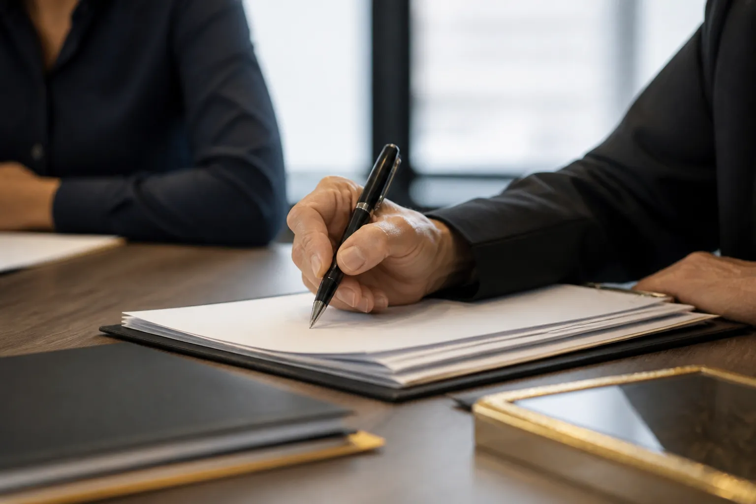 Main annotant un proces verbal d assemblee generale au stylo
