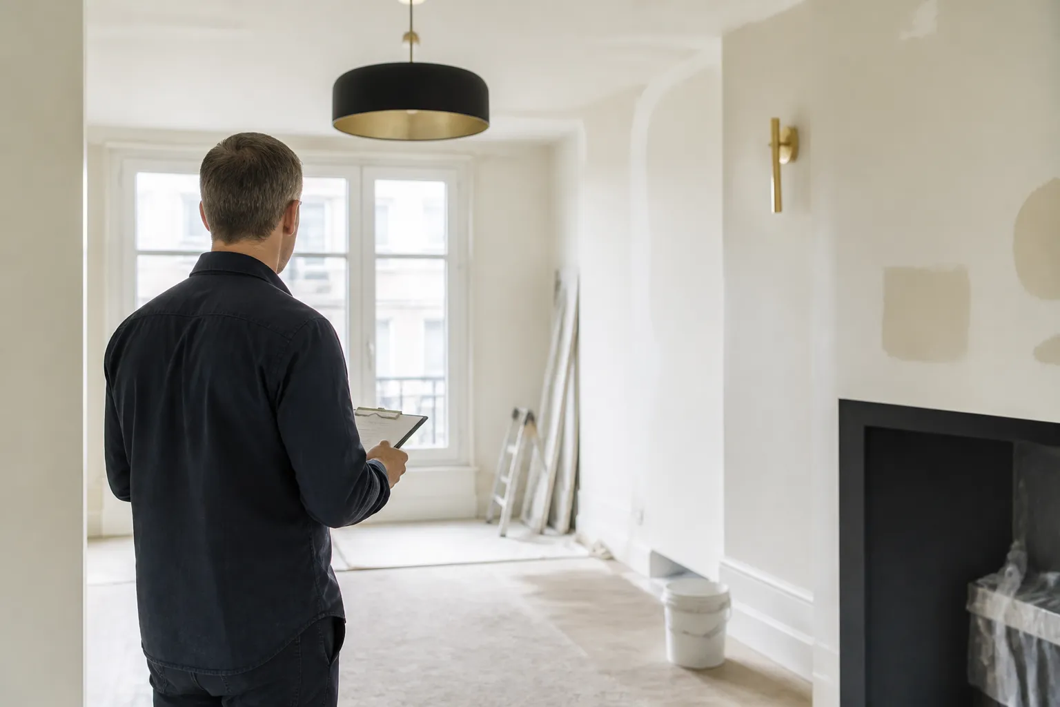 Appartement renove avec quelques finitions de peinture a reprendre